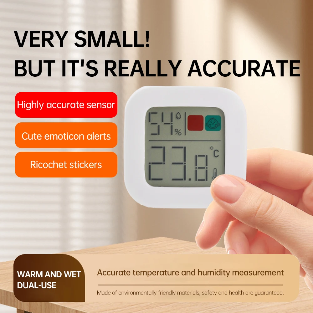 High Precision LCD Digital Electronic Temperature And Humidity Meter -50~70 ℃ 10%~99%RH Indoor Outdoor Temperature Humidity Test