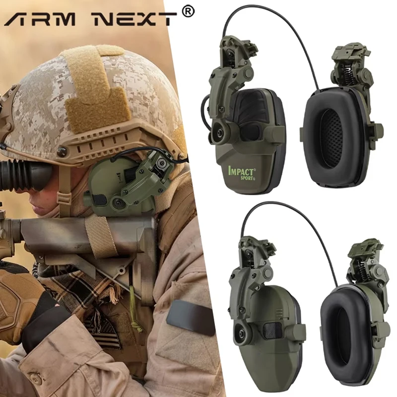 Electronic Shooting Headset Helmet Mounted Version Hunting Pickup and Noise Reduction Tactical Headset Hearing Protection