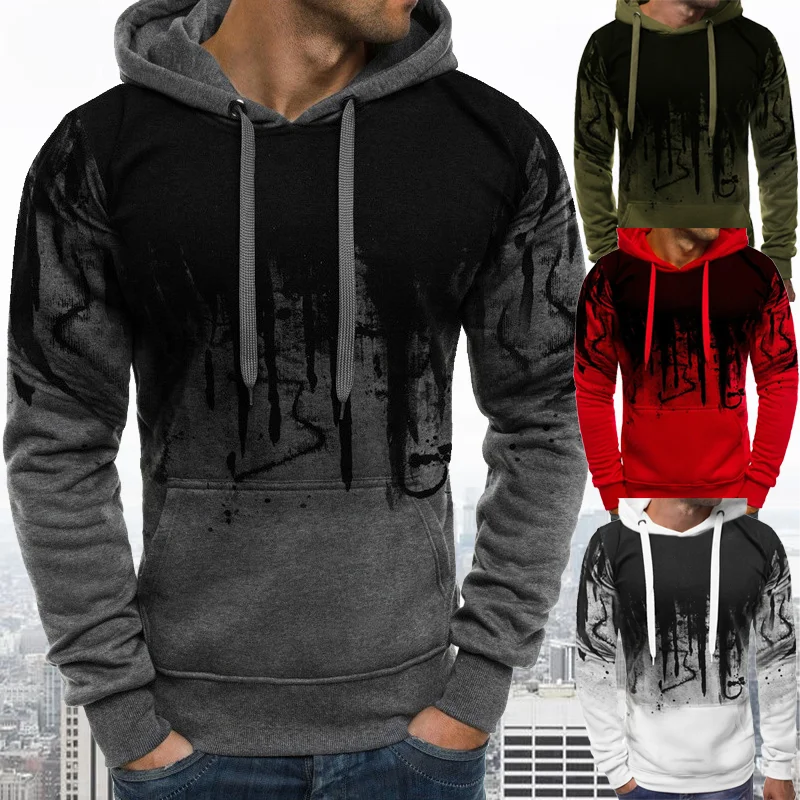 

Men Fashion Camouflage Sweatshirts Long Sleeved Hoodies Casual Sports Hooded