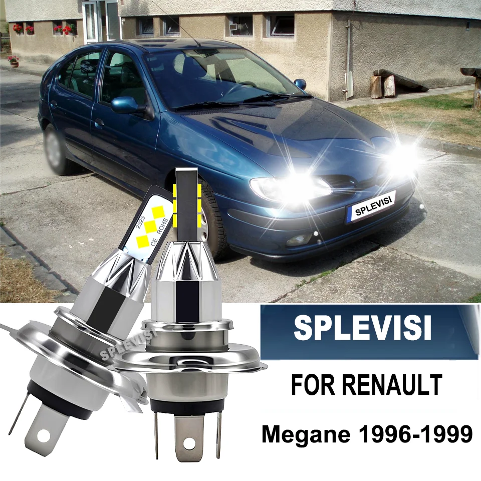 

2Pcs Car Headlight Bulbs Auto Upgrade CSP chips Luces 12V Replace Hi/Lo Beam H4 Headlamps For Renault Megane 1996 1997 1998 1999