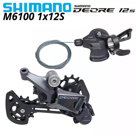 Compre 2 unidades para obter 1% de desconto Shimano deore m6100 12 s groupset sl m6100 alavanca de deslocamento rd m6100 gv desviador traseiro 12 velocidade 12v shifter swtich básico m7100 m8100