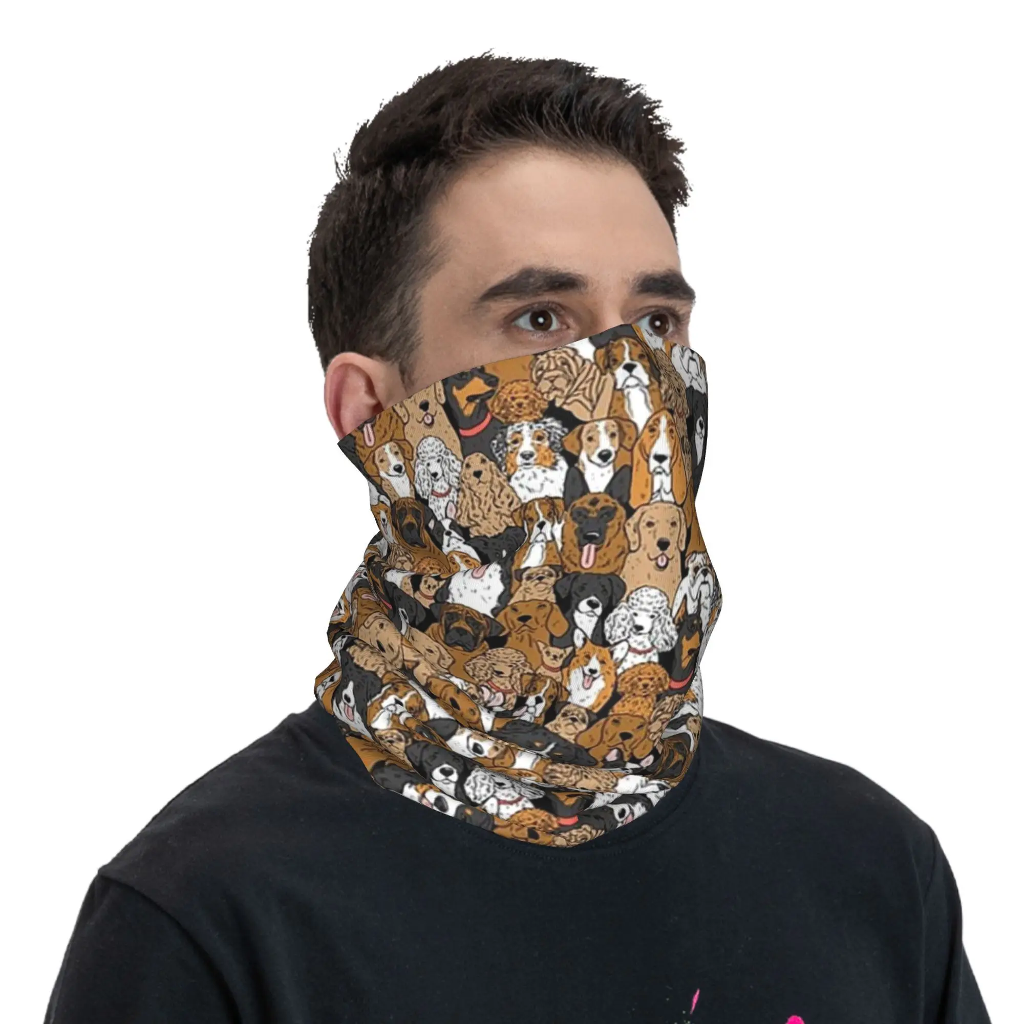 Muchos perros Bandana Cuello Polaina Impreso Wrap Bufanda Multiuso Mascarilla Ciclismo Unisex Adulto Transpirable
