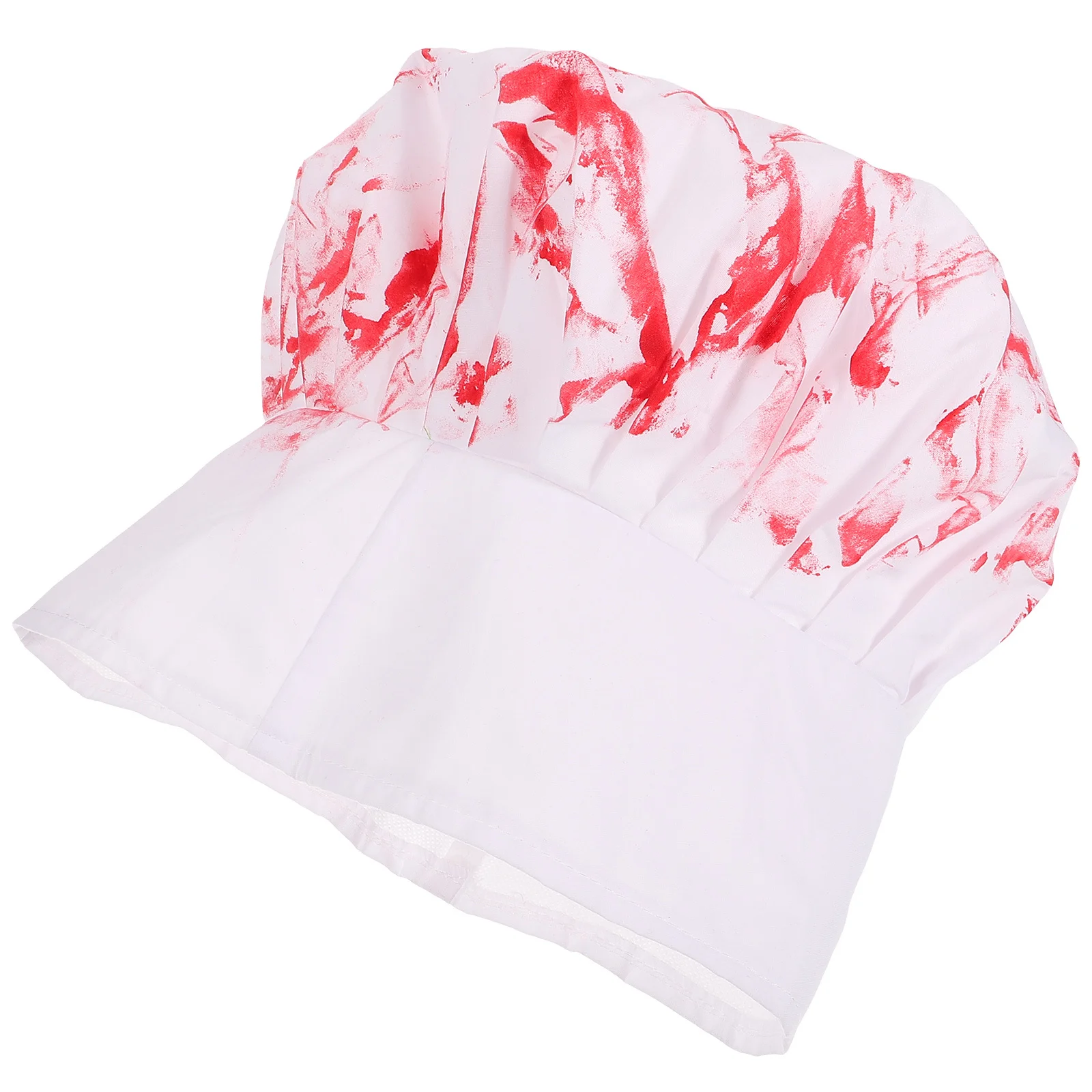 

Halloween Bloody Chef Hat Stable Material Adjustable Strap Halloween Cosplay Bloody Printing Hat Party Horror Costume