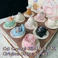 Cat Crystal Blind Box PAL Original Stone Series Office Desktop Decoration Car Decoration Cartoon Cute Collectible Surprise Gifts