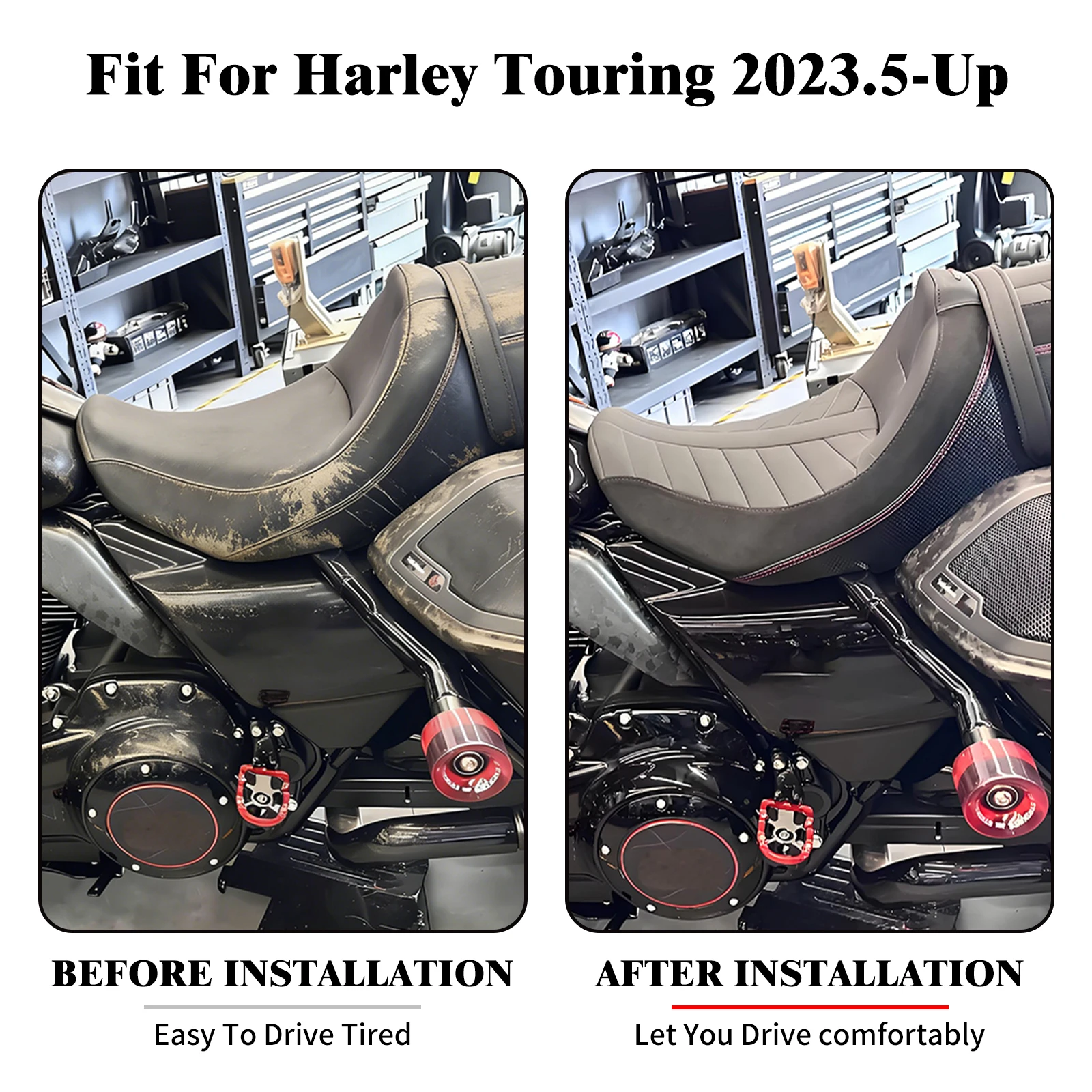 Motorcycle Solo Driver Seat Front Cushion Seat For Harley Touring CVO Road Street Glide 23-Up FLHX FLTRX 2024-Up FLHXU 25-later