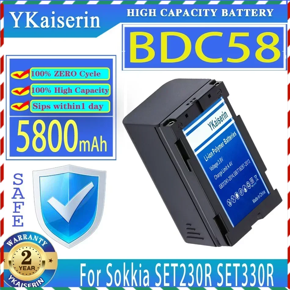 

Сменный аккумулятор ykaisin 5800 мач BDC58 BDC70 BDC46B для Sokkia SET230R SET330R SET530R SET630R SET230R3 SET330R3