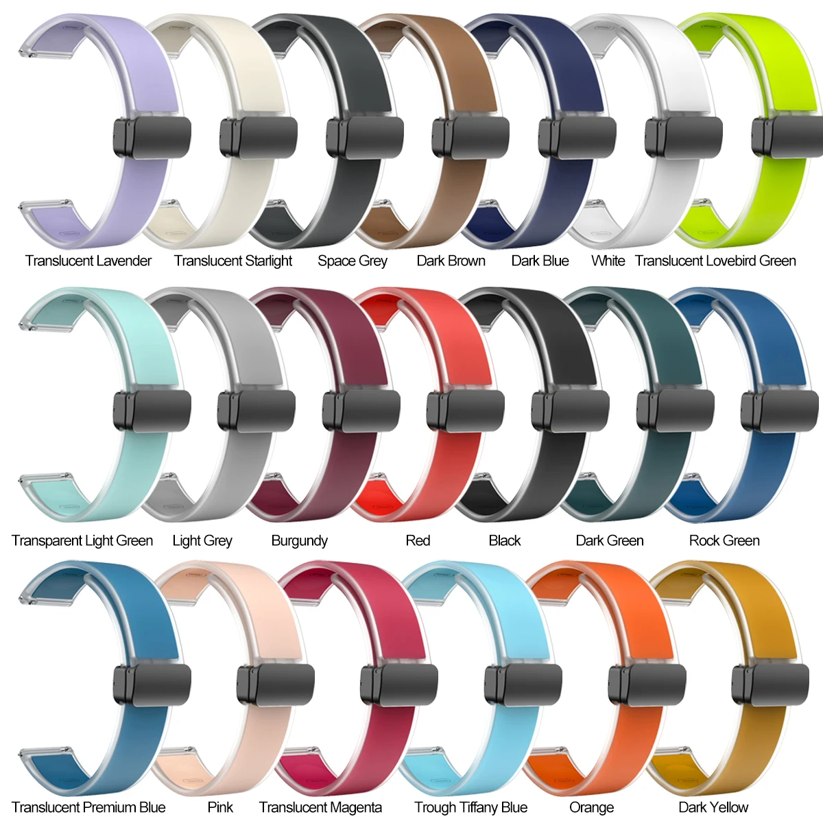 Correa de silicona para Samsung Galaxy Watch6/5/4, 20, 22mm, 40, 44mm, Classic, 42, 46mm, pulsera con hebilla magnética para Huawei WatchGT3 2