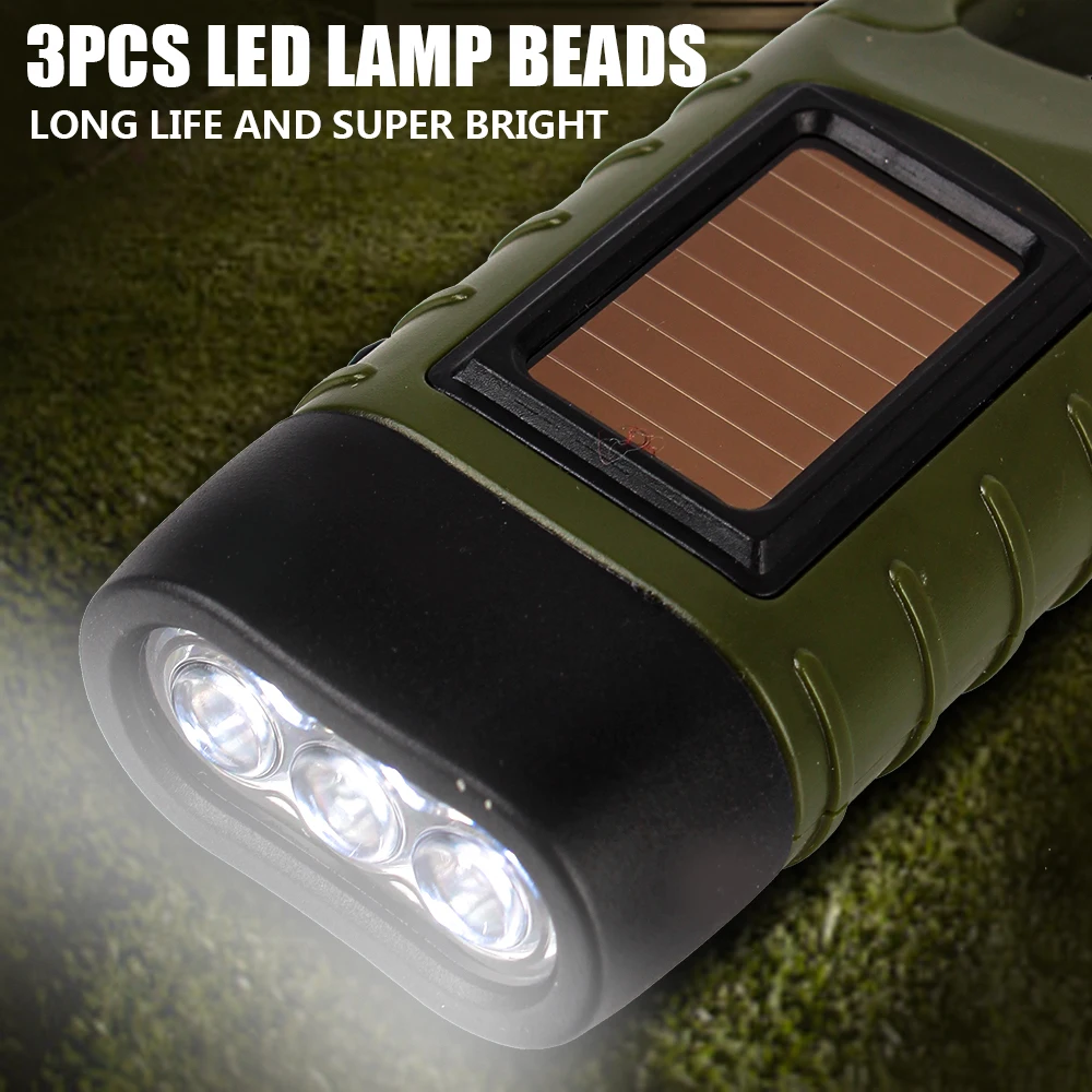 Imagem -04 - Lanterna Led Hand Crank Dynamo Portátil Tent Light para Camping ao ar Livre Tocha de Montanhismo Lanterna Solar Power