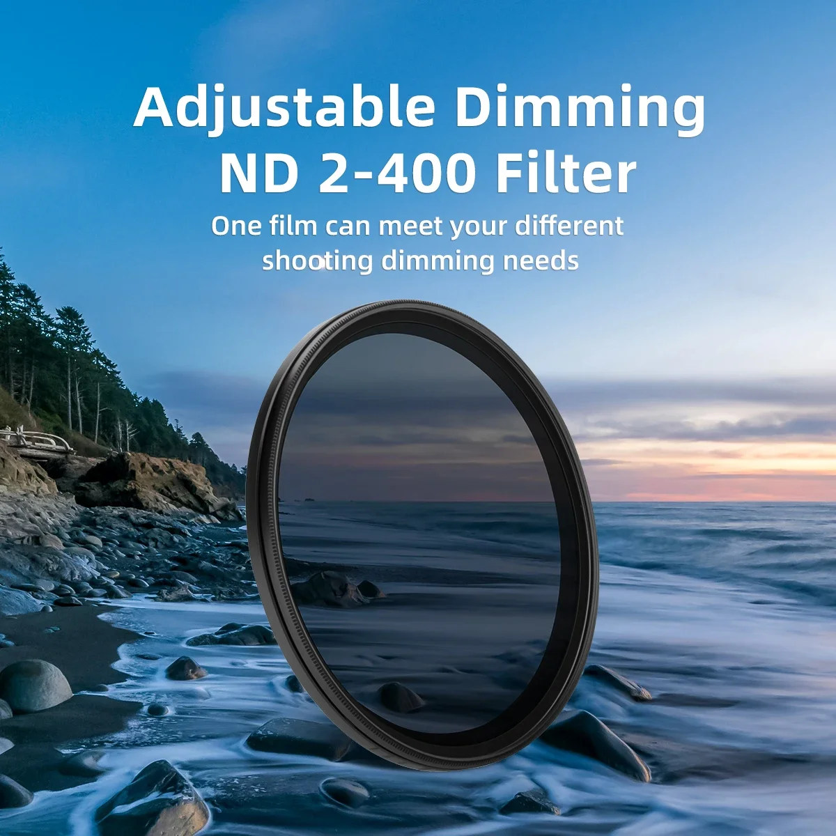 YDSY ND2-400 1-9 Stop Variable ND Filter For Canon Sony Nikon Fuji DSLR Camera Lens 39/40.5/43/46/49/52/55/58/62/67/72/77/82mm