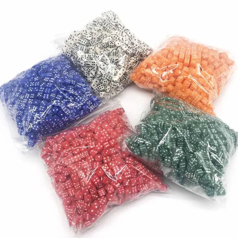 1000pcs/Pack 5mm Mini Small Acrylic Dice Accessories #5 Square Corner Colorful Dot Puzzle Drinking Cubes