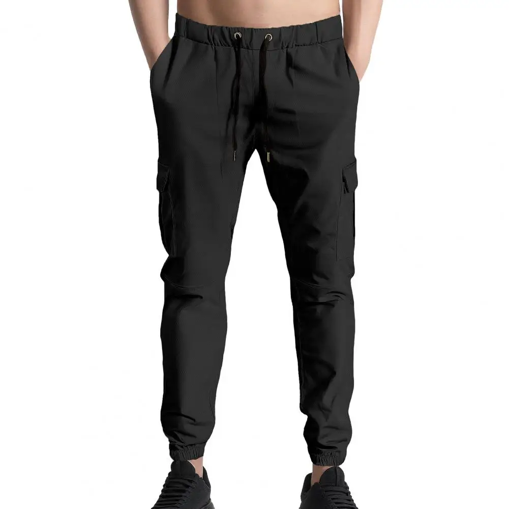 

Men Cargo Pants Polyester Casual Slacks Jogger Pants Tapered Trousers with Multi Pockets for Workout Hiking Street Wear