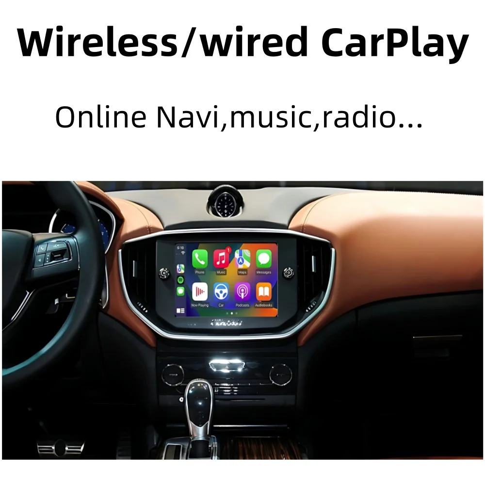 Wireless CarPlay for Maserati Ghibli Quattroporte 2014-2016 Android Auto Mirror Function Reverse Camera Interface