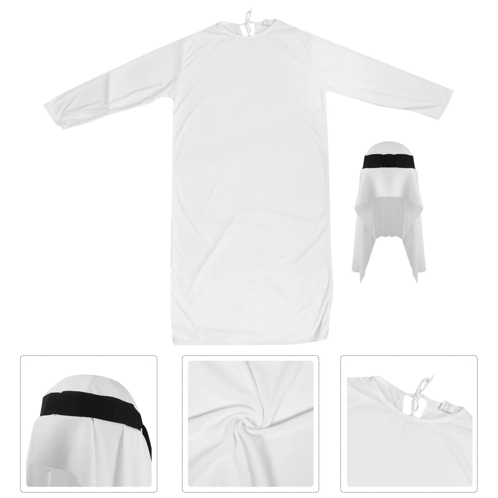 1 set Thobe For Men Middle Costume Cosplay Carnival Masquerade Arabic Thobe For Cosplay Party Robe With Hat