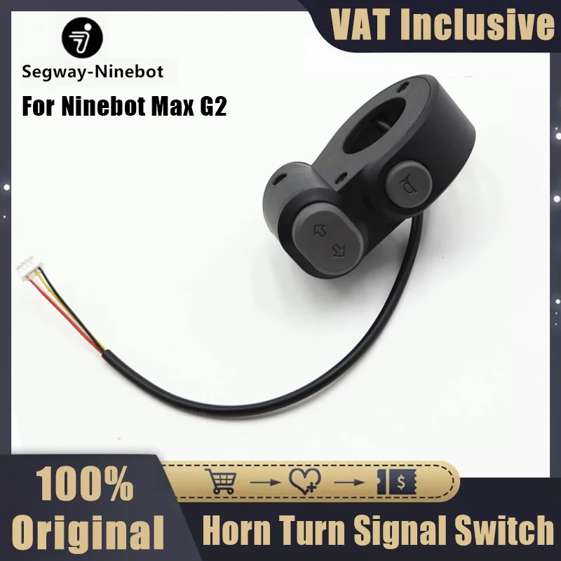 Original Ninebot By Segway Max G2 Horn Turn Singal Switch for Electric Scooter Handlebar On/Off Handlebar Button Light Parts