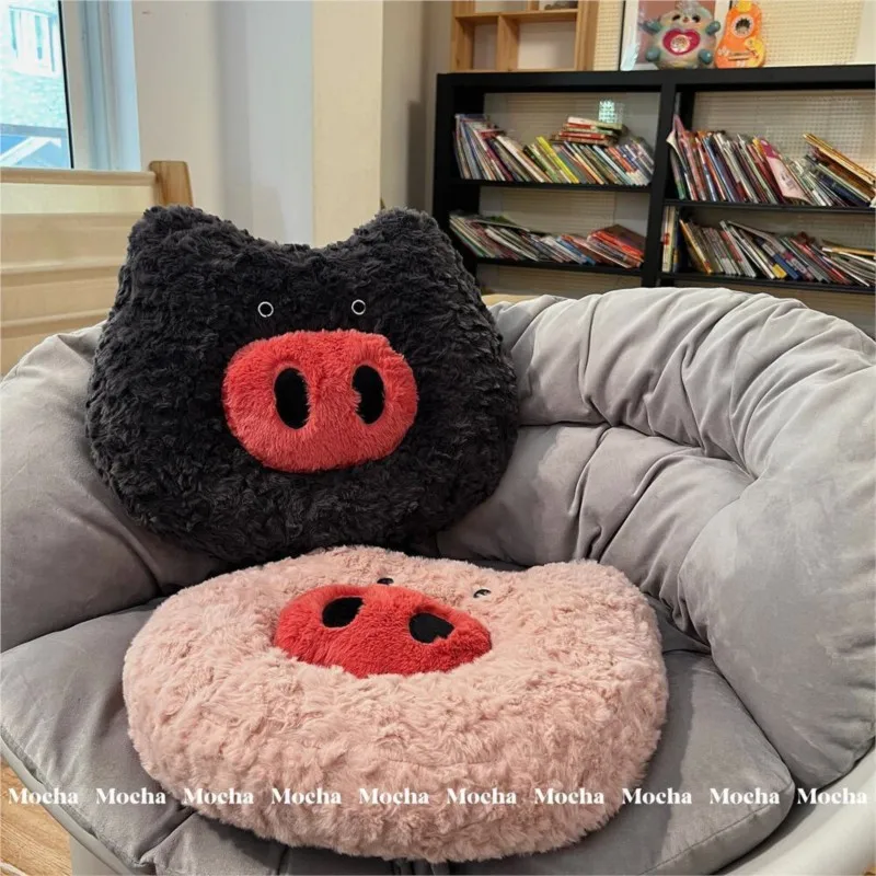 

MOMO Cute Pig Pillow Back Cushion Students Classroom Nap Cushion Pig Nose Office Sofa Waist Cushion Female