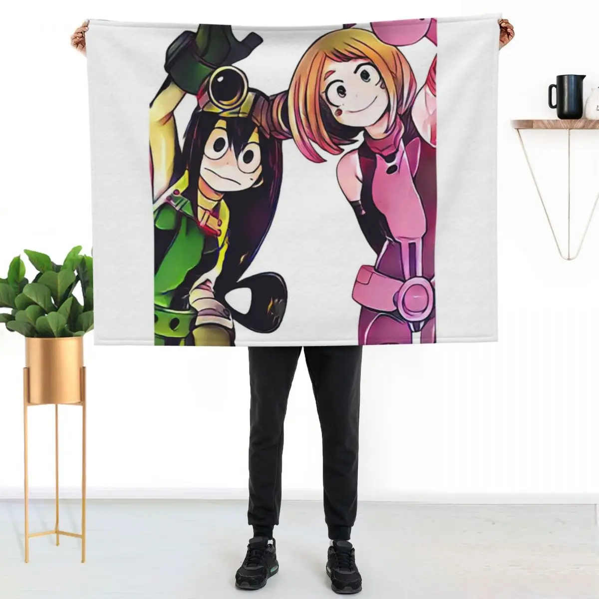 

Tsu and Ochako Throw Blanket Elegant Warm Throw Blanket for Hotel Home
