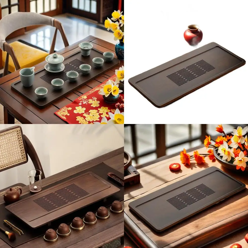 

24 Inch Bamboo Kung Fu Tea Tray with Drainage and Water Storage for Traditional Tea Ceremony