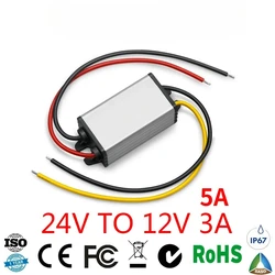 DC DC 24V to 12V 3A 5A 15V-40V to 12V step down buck converter Voltage Regulator Power Supply for led light Car Truck Boat CE
