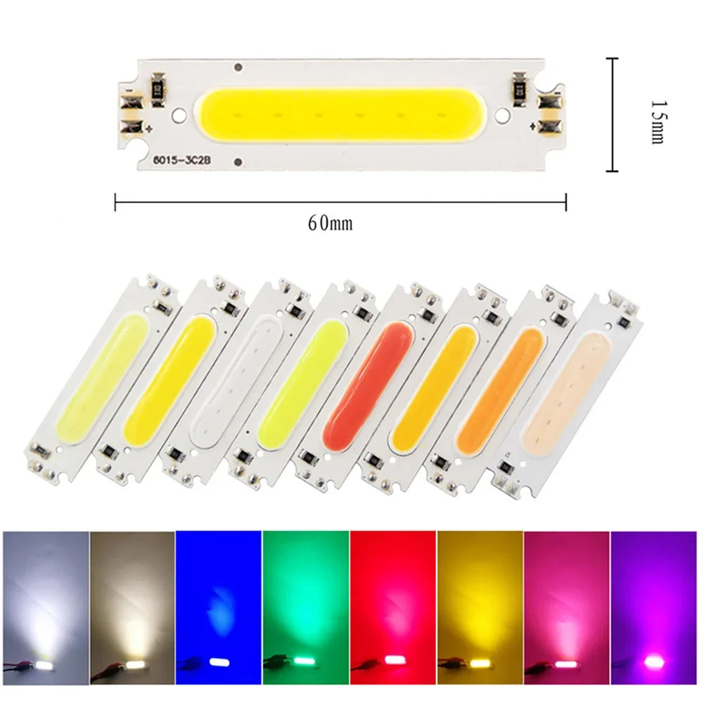 LED Chip Multicolor Super Bright Intensity COB LED Matrix Lamp 2W 3W 5W 6W 8W DIY Designs Odpowiednie do samochodów Praca Dom DC 3V 6V