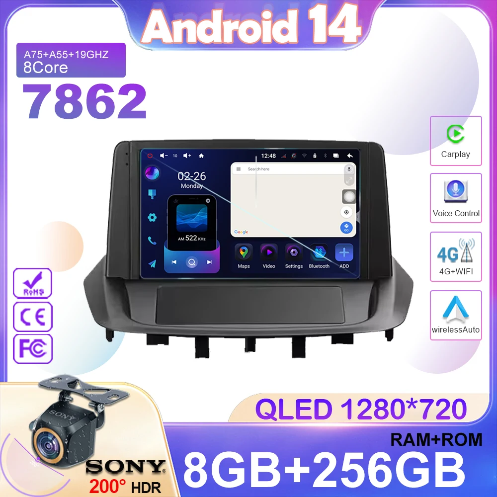 Android Radio Android 14 For Renault Fluence 1 2009 - 2017 Car Multimedia Player Touch Screen Android Auto Carplay No 2din DVD