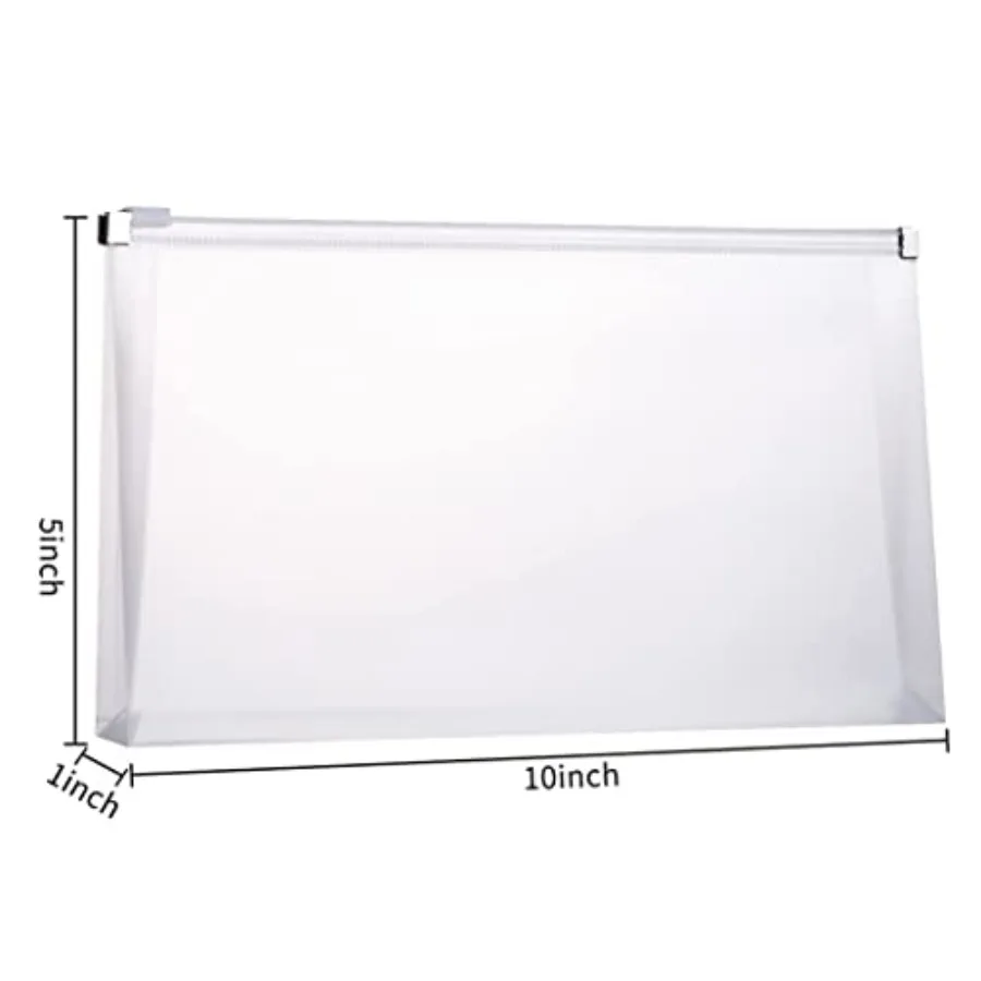 Buste in plastica con cerniera 5 x 10 Cartella buste in poliestere trasparente per ricevute di denaro, coupon, fatture, 20 confezioni