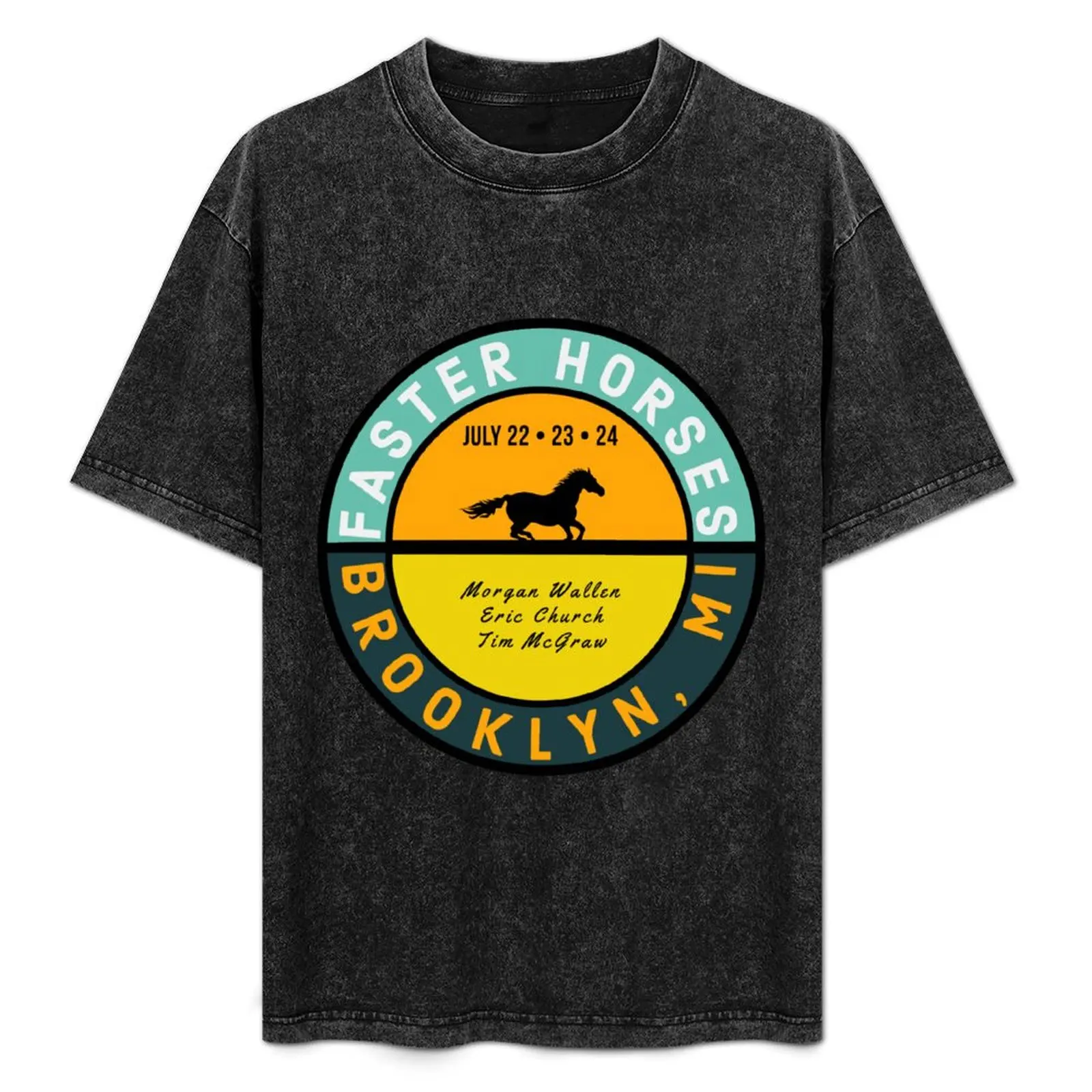 Faster Horses 2022 T-Shirt Work Basic Short Sleeve Top