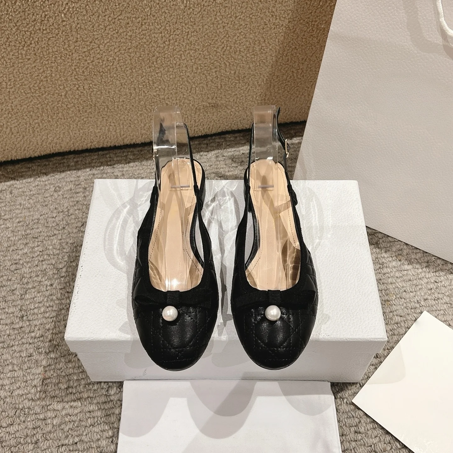 2026 High Quality Spring women shoes slingback buckle closure elegant pearl decor daily party footwear ch25022151