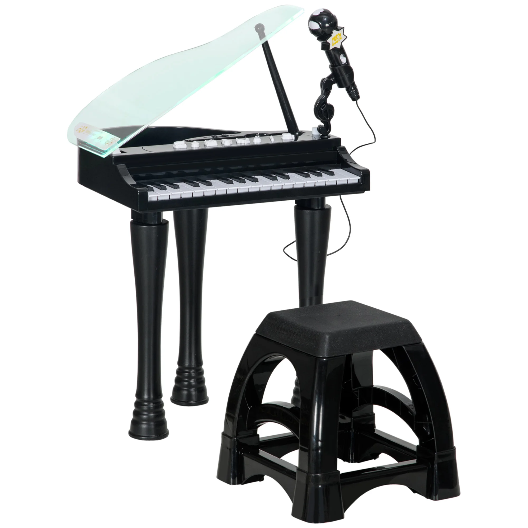 AIYAPLAY kids electronic Piano with stool 37x30,5x60,4 cm black