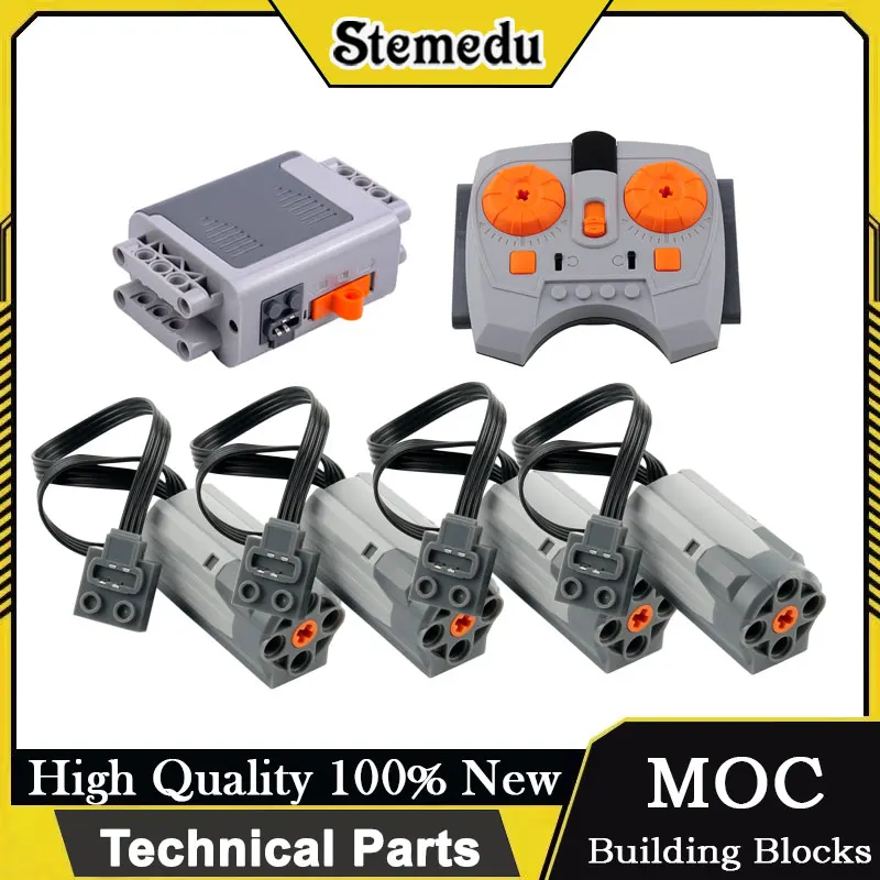 

MOC Технические детали Сервопривод M Батарейный ящик PF ИК-пульт дистанционного управления для строительных блоков Legoeds DIY Комплект силовых функций