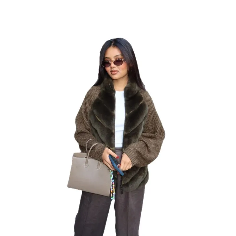 Patchwork Long Sleeve Coat with Stand Collar Regular Length Casual Women Coat Autumn No Hood Regular Sleeve Japanese Korean