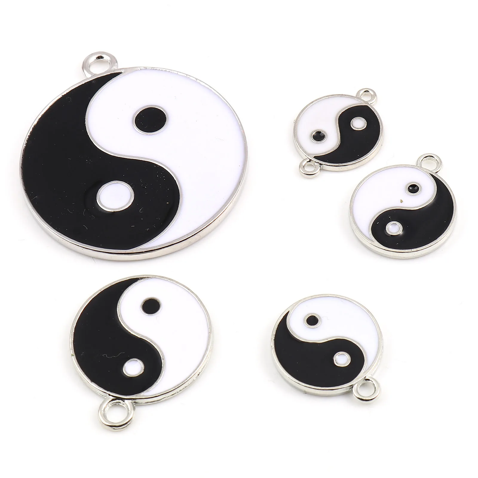 2/10PCs Enamel Kung Fu Tai Chi Charms Pendants For Necklaces Earrings DIY Craft Making Yin Yang Charms Handmade Jewelry Findings