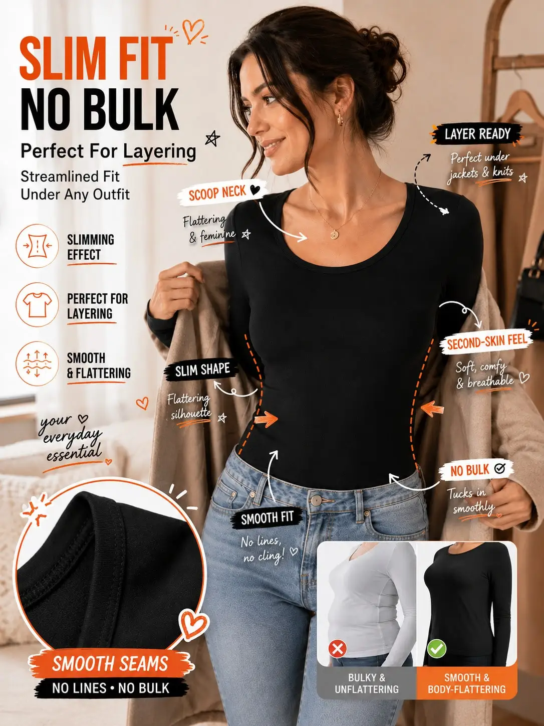 Camisetas térmicas de manga larga para mujer, ropa interior térmica de compresión, camiseta térmica de otoño, cuello redondo, corte ajustado