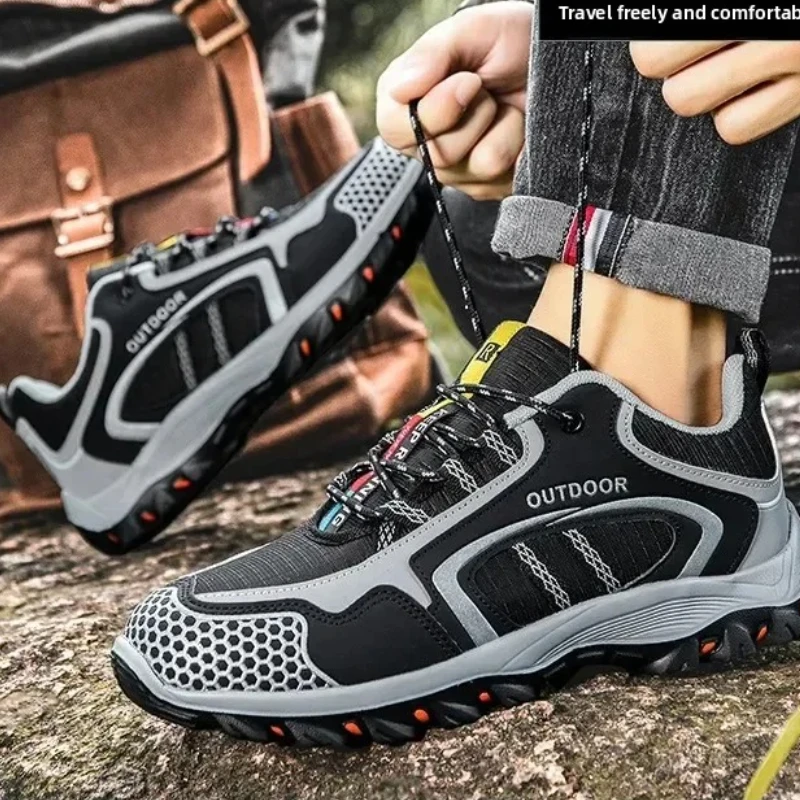 

Professional Mountaineering Shoes Multi-color Woven Mesh Breathable Flat and Lightweight Outdoor Rock Climbing Hiking Shoes