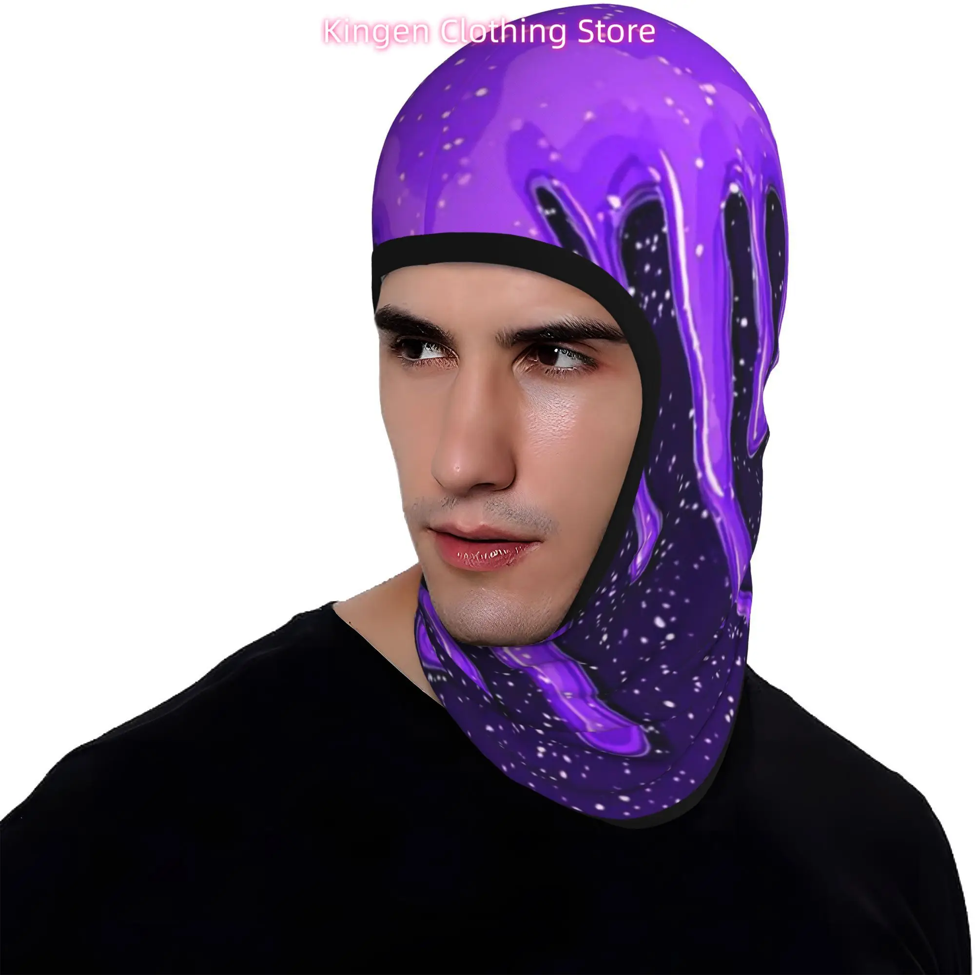 1pc Full Coverage Windproof Breathable Face Mask with Starry Sky Dripping Liquid Pattern & Full Coverage Shield Suitable for Cyc