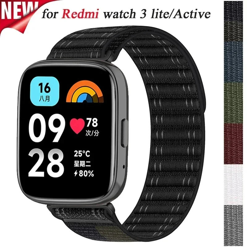 

Нейлоновый ремешок 22 мм для Xiaomi Redmi Watch 3/5 Active Lite Sport Loop Band для Samsung Galaxy 7 6 5 4 Браслет 20 мм Solo Браслет