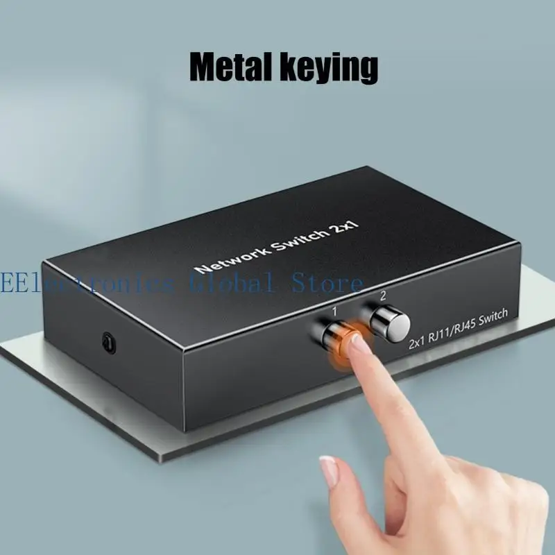 462B 2 in 1 Out or 1 in 2 Out RJ45 Networking Switching Ethernet 2 Way Port Share Adapter RJ45 Networking Splitter For Laptop
