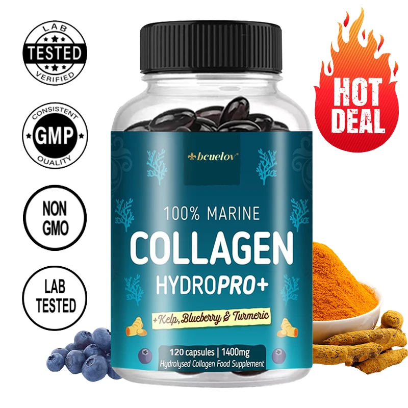 

Hydrolyzed Marine Collagen - HYDROPRO, Advanced Hydrolyzed Formula for Optimal Absorption, Skin, Hair, Nails & Joint Support