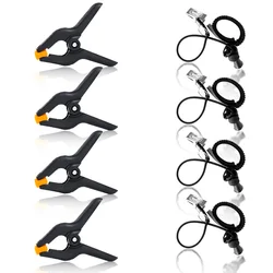 8Pcs Photography Spring Clips And Side Clamps Fixed Backdrop Muslin & Green Screen For Background Stand For Photo Studio Vedio