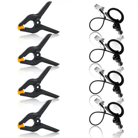 사진 스프링 클립 및 사이드 클램프 고정 배경 모슬린 및 그린 스크린, 사진 스튜디오 Vedio용 배경 스탠드, 8 개