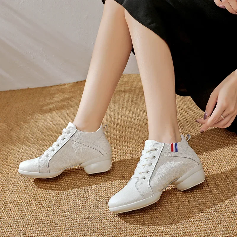 ファッション女性革ラテンダンスシューズタンゴサルサ女の子女性ソフトソール現代社交メッシュバレエシューズ教師の靴スニーカー