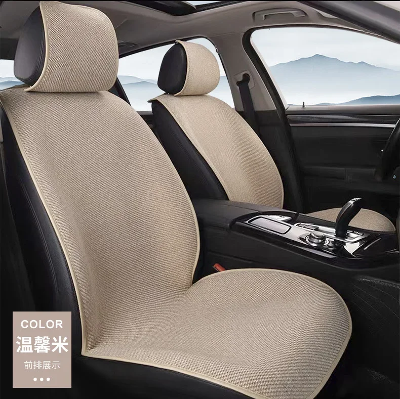 

High Quality Universal Car Seat Cover Comfortable Linen Car Seat Cushion Four Seasons Breathable Non-slip Seat Cushion