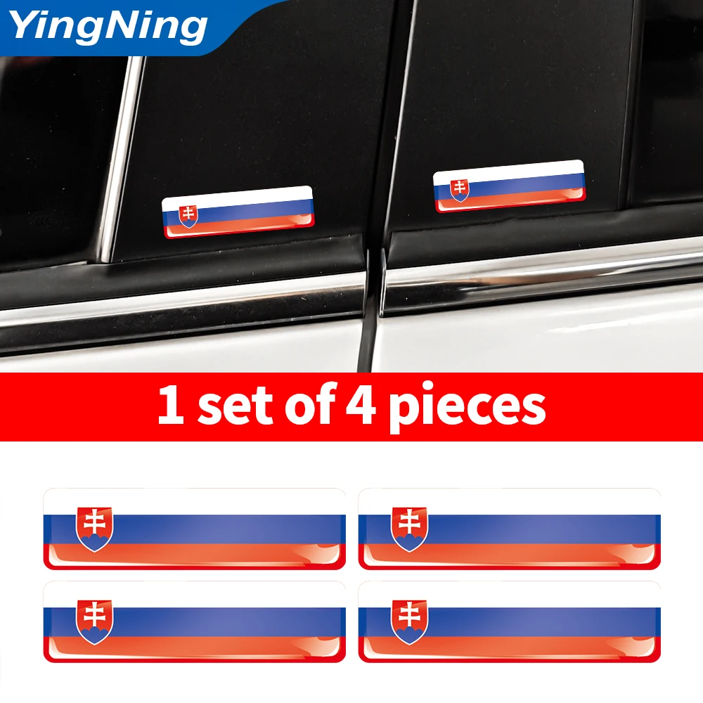 

4PCS 3D Domed Sticker Slovakia Flag Emblem Decals Car Styling Exterior Accessories for SUV Truck Motorbike Auto motive exterior