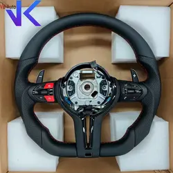 Volante deportivo M de fondo plano con marco negro para BMW M3 M5 F10 F11 F12 F20 F21 F22 F25 F26 F30 F31 F32 M3 F80 M4 F82 M5 F90
