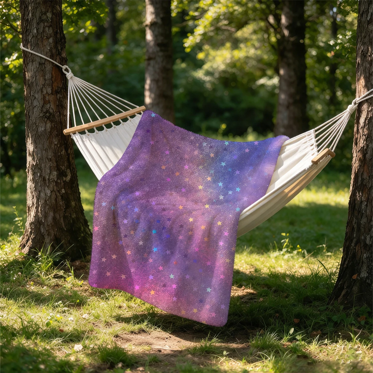 Holographic Glitter Stars Flannel Blanket Warm Soft Halloween Christmas Couch Warm Cozy Decorative Decor Gift for All Season