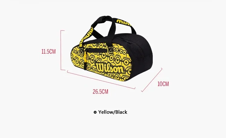 Wilson Minions - Mini borsa da Tennis francese, borsa, arancione, bianca, RG Mini versione dei Minions Tour 12