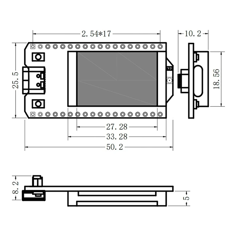 

2 Sets ESP32 LoRa V3 Development Board with 868MHz LoRa Antenna Integrated WiFi Bluetooth SX1262-A12I