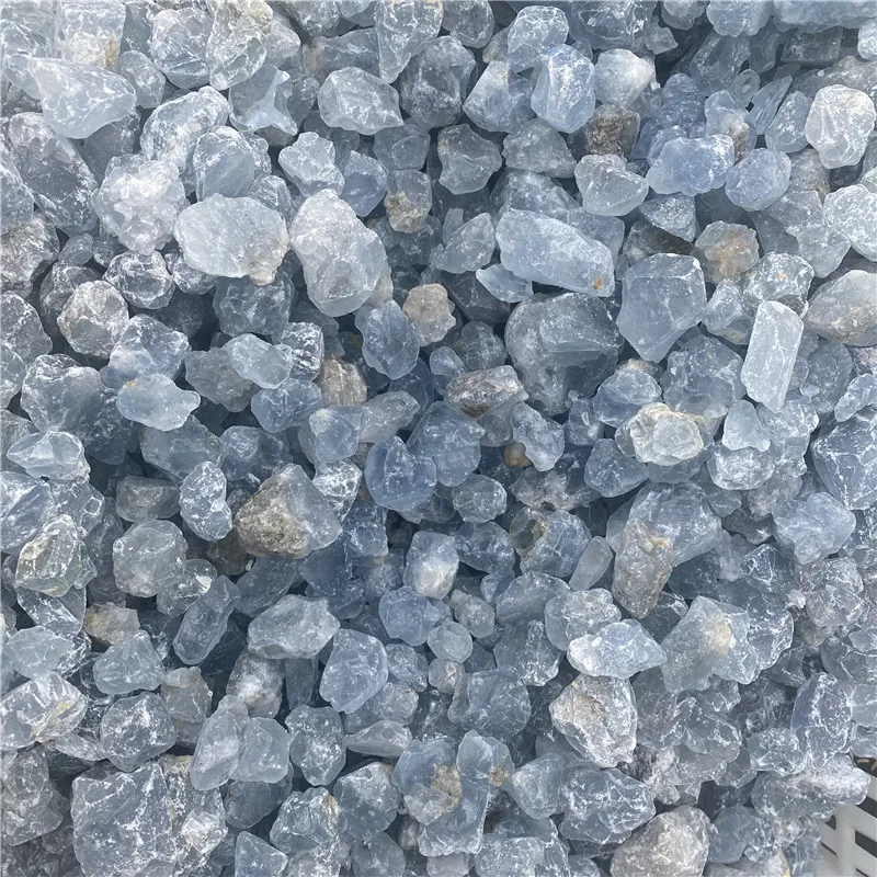 100g Natural Crystal Blue Celestite Irregular Mineral Healing Stone Gravel Specimen Suitable For Aquarium Home Decor Crafts