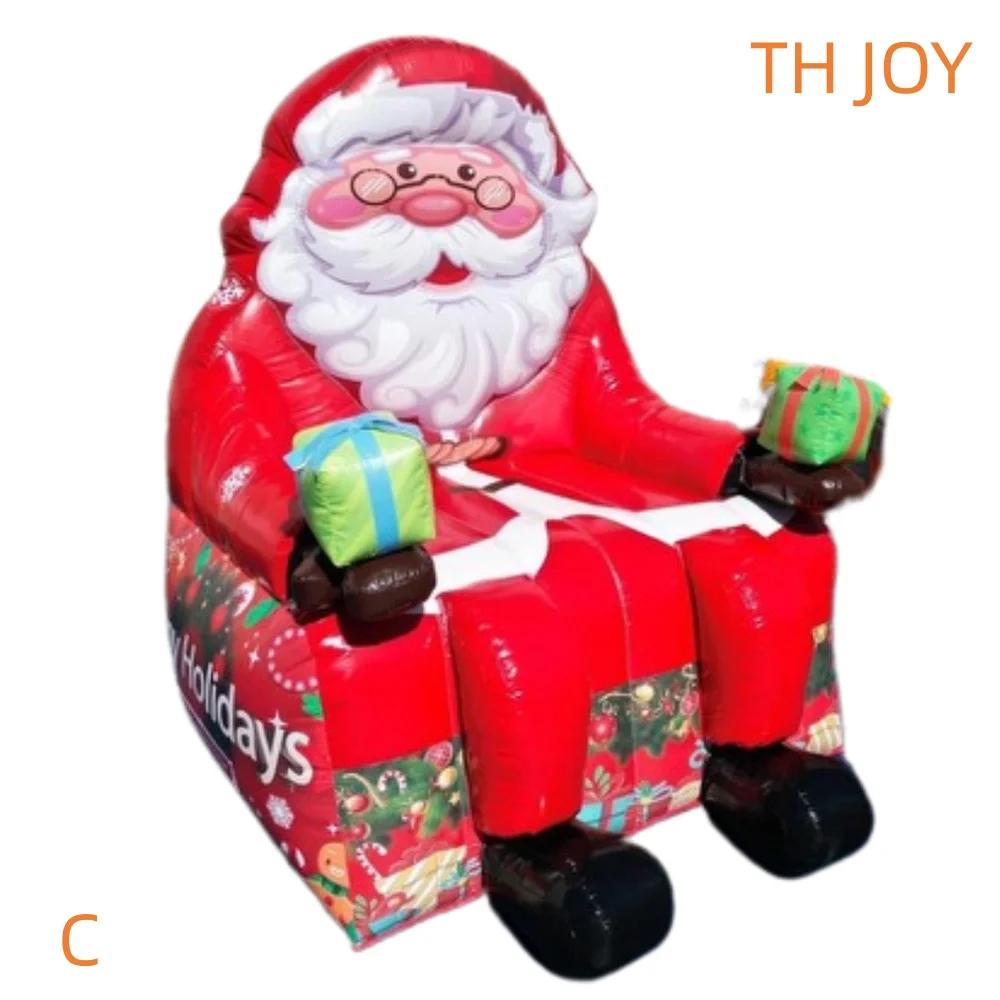 Envío aéreo rápido a puerta, silla inflable de Papá Noel de 2m de altura para Navidad, trono rey inflable grande para alquiler de fiestas