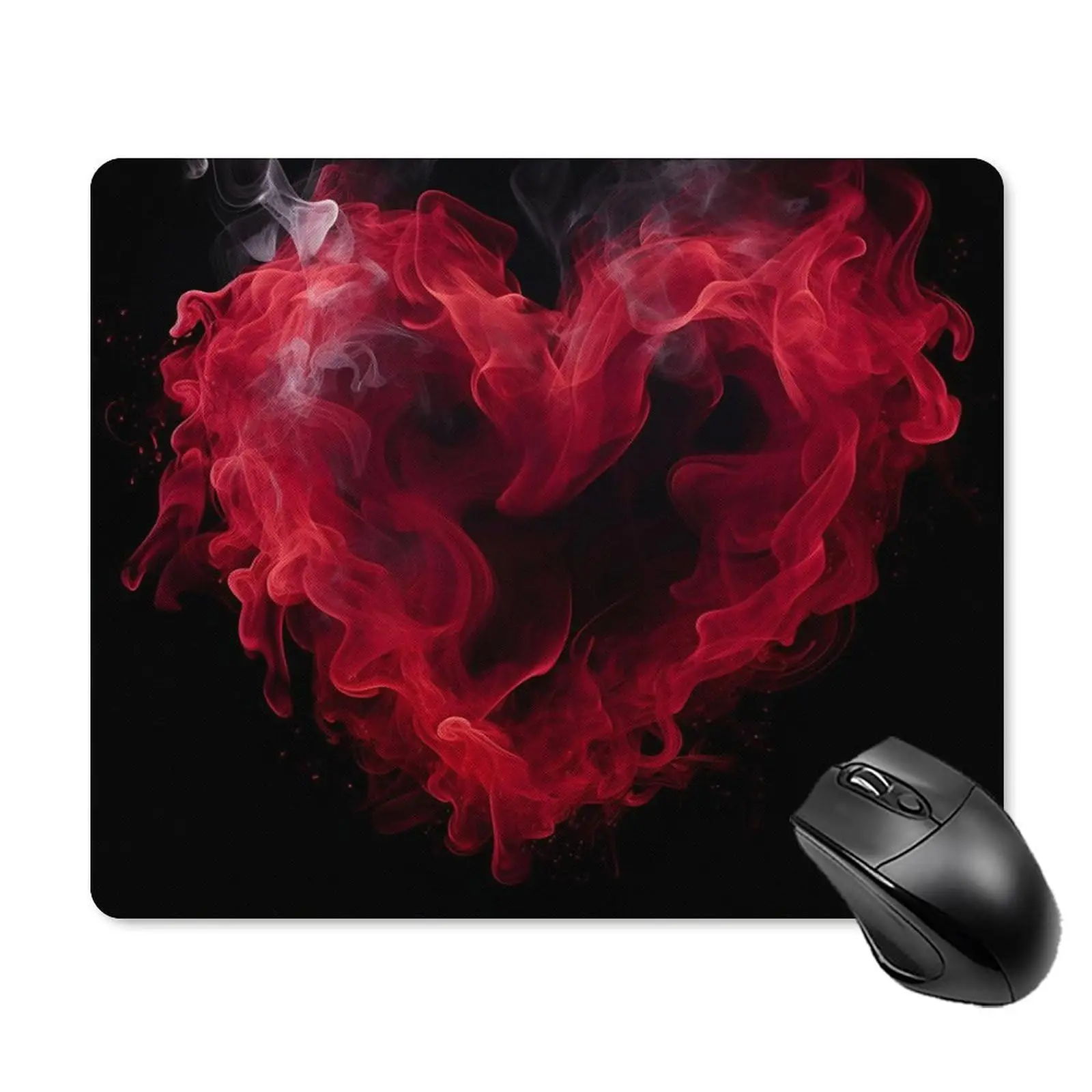 

Vintage Heart Shaped Smoke Printing Lock Edge Gaming Mousepad Gamer Mouse Mat Keyboard Mats Desk Pad Mousepads 22x18cm 