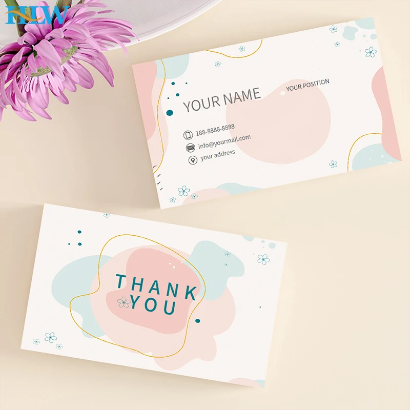 100pcs Custom Thank You for Supporting My Small Business Card Thanks Greeting Card Appreciation Cardstock for Sellers Gift